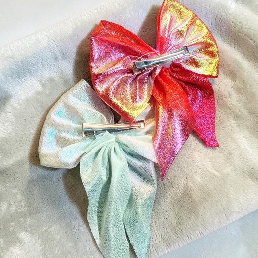 Bow Hair Clip with Pearl Embellishment || set of 6