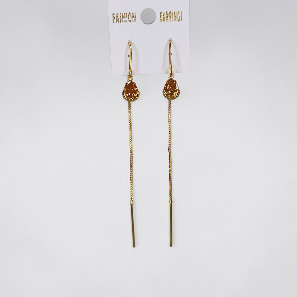 Pearl Cluster Dangle Earrings + Amber Teardrop Long Threader Earrings