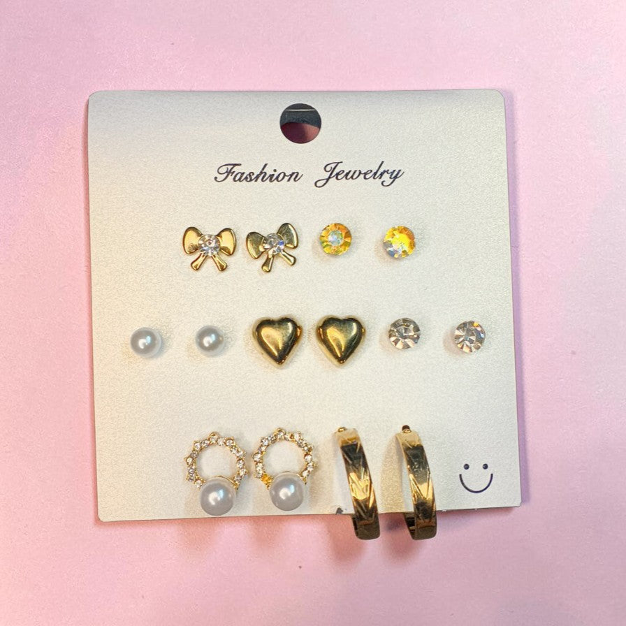7-Pair Trendy Earrings Combo Set for Women & Girls